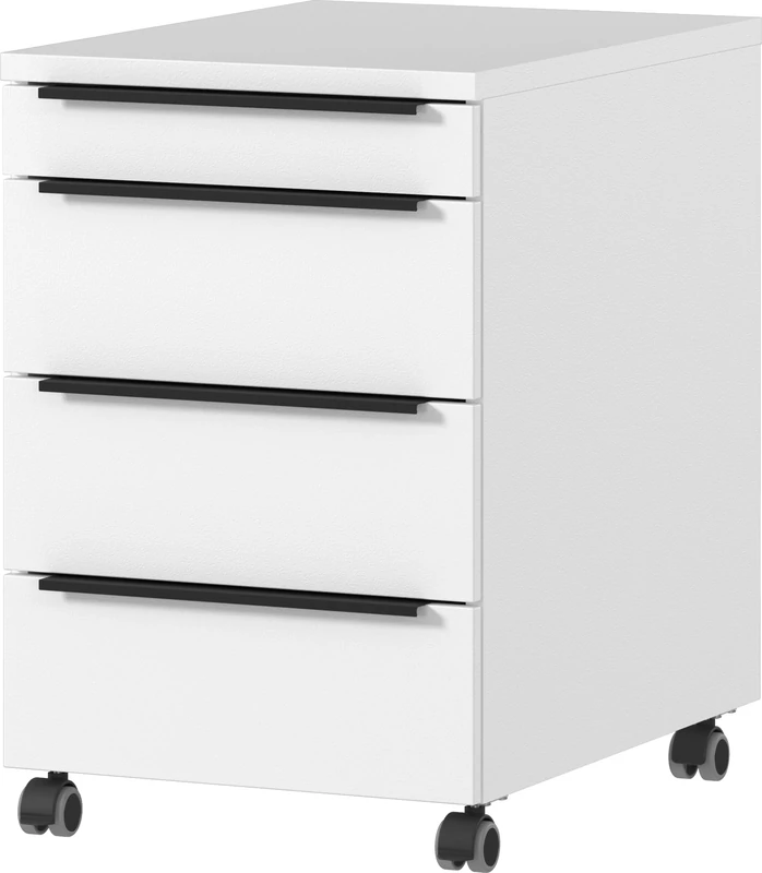 Germania Rolling Cabinet 4377-84, in white, with utensil compartment, 42 x 63 x 60 cm (WxHxD)