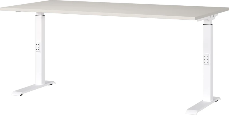 Germania Desk 7911-642, in light grey/white, medium height setting, 160 x 91 x 80 cm (WxHxD)