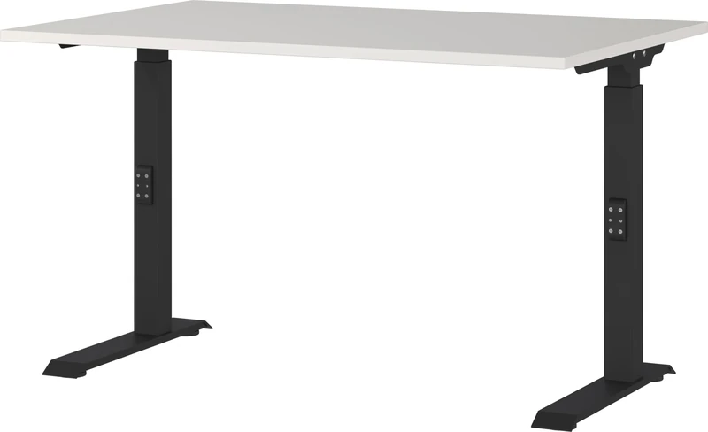 Germania Desk 7910-581, in light grey/black, me. height-adjustable, 120 x 91 x 80 cm (WxHxD)