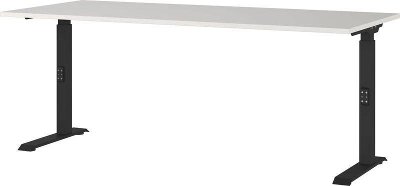 Germania Desk 7912-581, in light grey/black, me. height-adjustable, 180 x 91 x 80 cm (WxHxD)