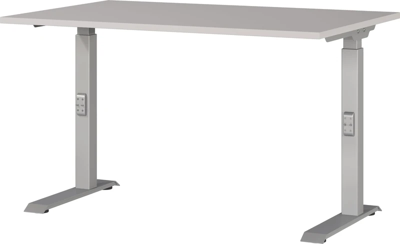 Germania Desk 7910-643, in cashmere/silver, me. height-adjustable, 120 x 91 x 80 cm (WxHxD)