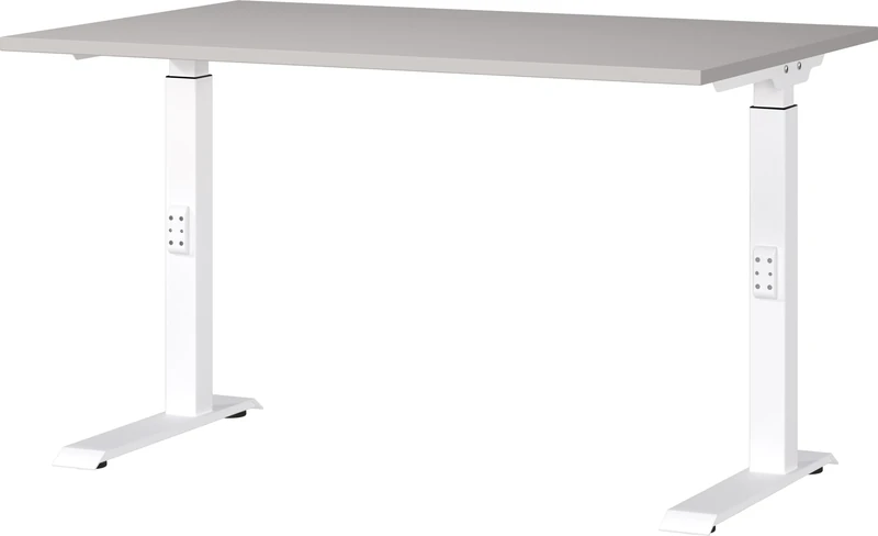 Germania Desk 7910-617, in cashmere/white, me. height-adjustable, 120 x 91 x 80 cm (WxHxD)