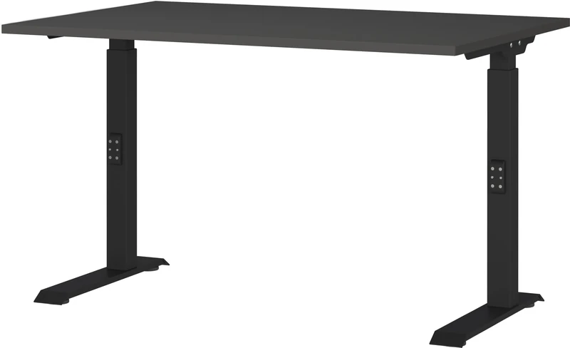 Germania Desk 7910-547, in graphite, medium height adjustable, 120 x 91 x 80 cm (WxHxD)