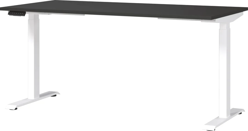 Germania Desk 7907-569, in graphite/white, el. height-adjustable, 120 x 120 x 80 cm (WxHxD)