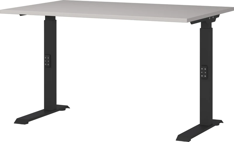Germania Desk 7910-630, in cashmere/black, me. height-adjustable, 120 x 91 x 80 cm (WxHxD)