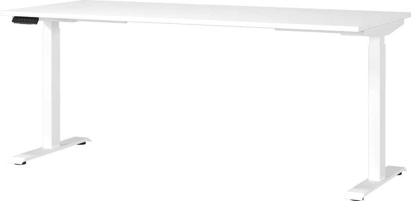 Germania Desk 7909-84, in white, el. height-adjustable, 180 x 120 x 80 cm (WxHxD)
