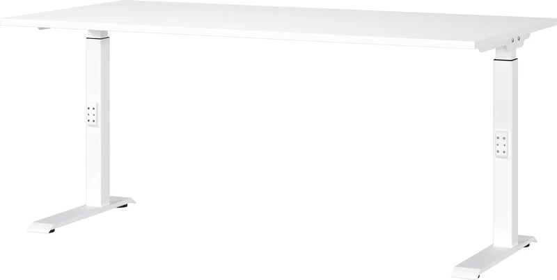 Germania Desk 7911-84, in white, medium height adjustable, 160 x 91 x 80 cm (WxHxD)