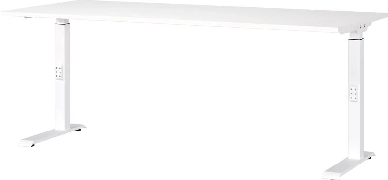 Germania Desk 7912-84, in white, medium height adjustable, 180 x 91 x 80 cm (WxHxD)