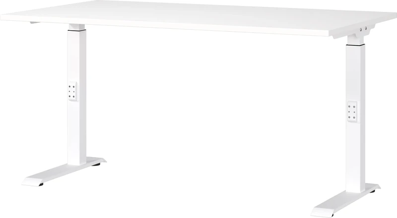 Germania Desk 7904-84, in white, medium height setting, 140 x 91 x 80 cm (WxHxD)