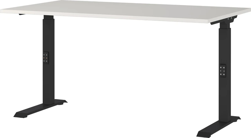 Germania Desk 7904-581, in light grey/black, me. height-adjustable, 140 x 91 x 80 cm (WxHxD)