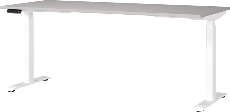 Germania Desk 7909-617, in cashmere/white, el. height-adjustable, 180 x 120 x 80 cm (WxHxD)