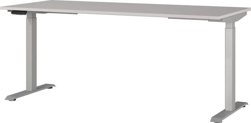 Germania Desk 7909-643, in cashmere/silver, el. height-adjustable, 180 x 120 x 80 cm (WxHxD)