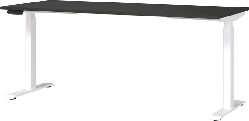 Germania Desk 7909-569, in graphite/white, el. height-adjustable, 180 x 120 x 80 cm (WxHxD)