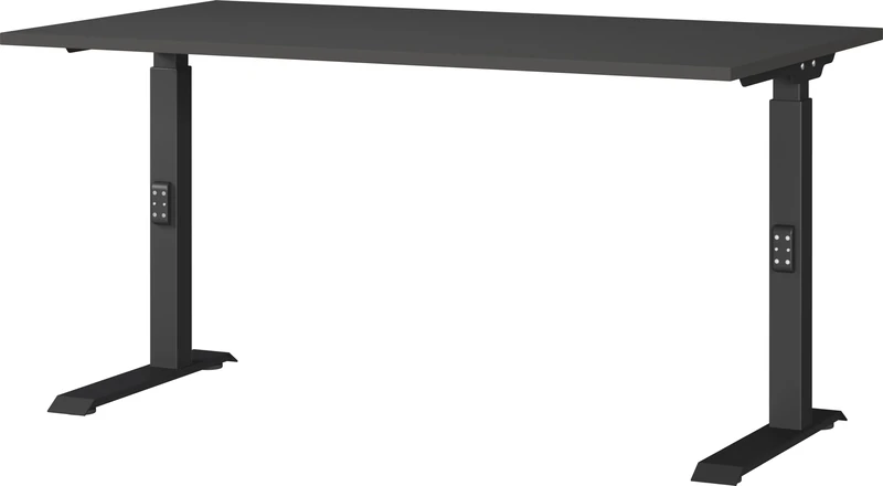 Germania Desk 7904-547, in graphite, medium height setting, 140 x 91 x 80 cm (WxHxD)