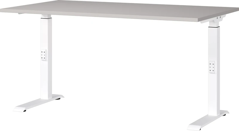 Germania Desk 7904-617, in cashmere/white, me. height-adjustable, 140 x 91 x 80 cm (WxHxD)