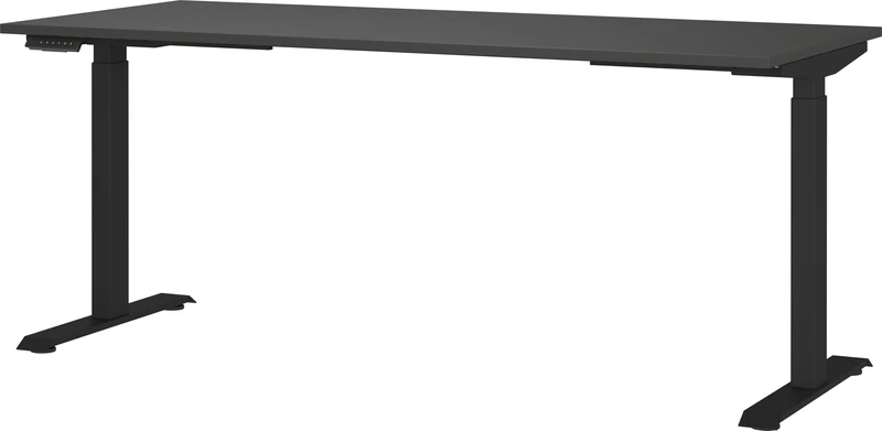 Germania Desk 7909-547, in graphite, el. height-adjustable, 180 x 120 x 80 cm (WxHxD)