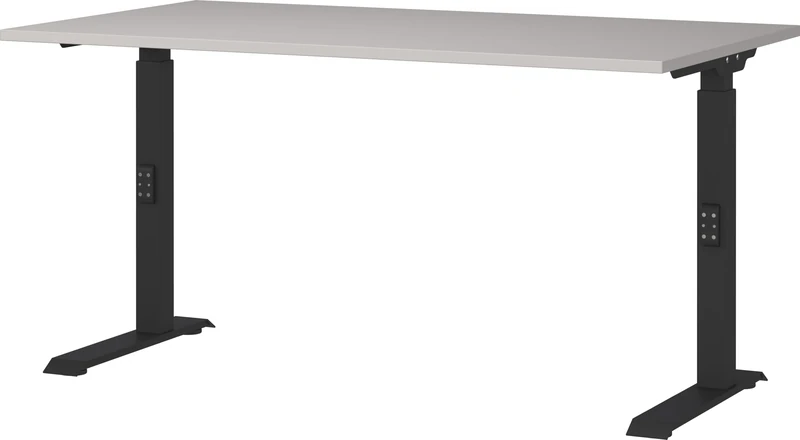 Germania Desk 7904-630, in cashmere/black, me. height-adjustable, 140 x 91 x 80 cm (WxHxD)