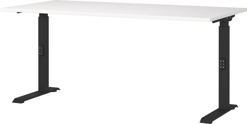 Germania Desk 7911-614, in white/black, me. height-adjustable, 160 x 91 x 80 cm (WxHxD)