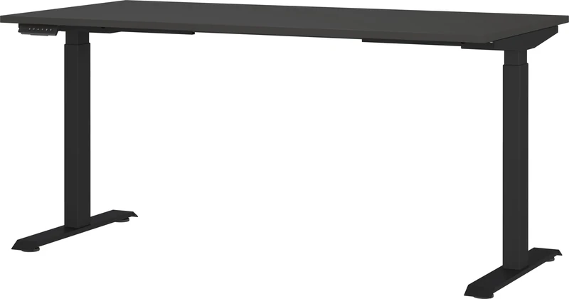 Germania Desk 7908-547, in graphite, el. height-adjustable, 160 x 120 x 80 cm (WxHxD)