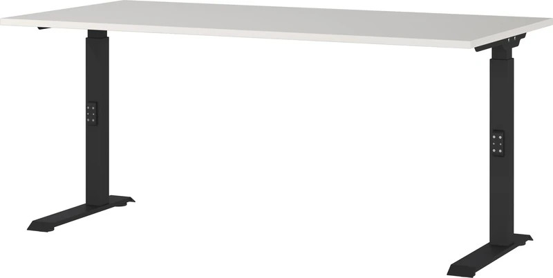 Germania Desk 7911-581, in light grey/black, me. height-adjustable, 160 x 91 x 80 cm (WxHxD)