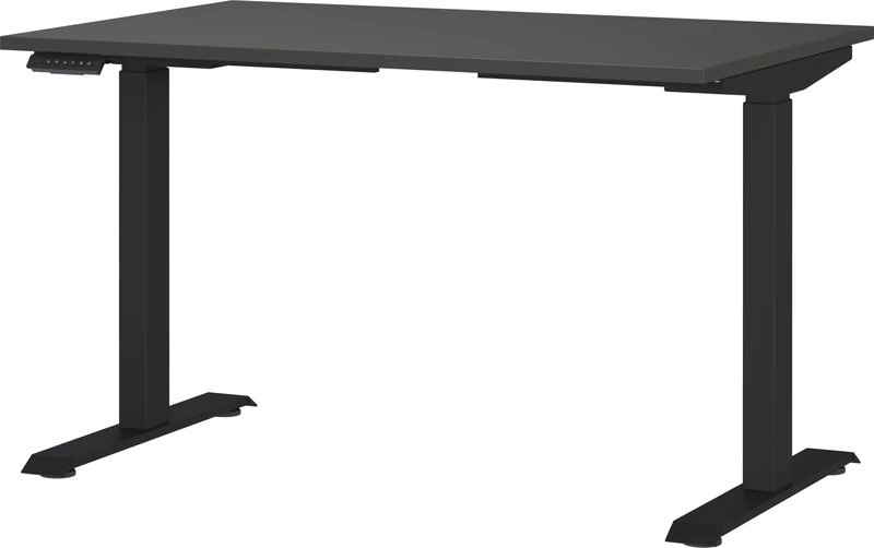 Germania Desk 7907-547, in graphite, el. height-adjustable, 120 x 120 x 80 cm (WxHxD)