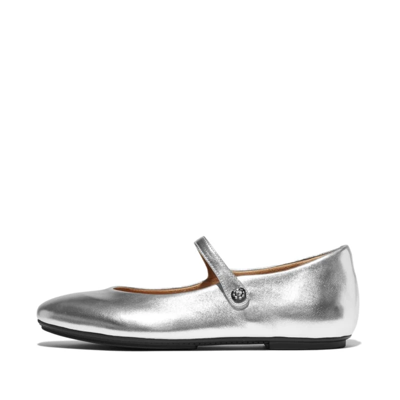 Fitflop DELICATO Crystal-Cluster Soft M/Leather Mary Janes Silver