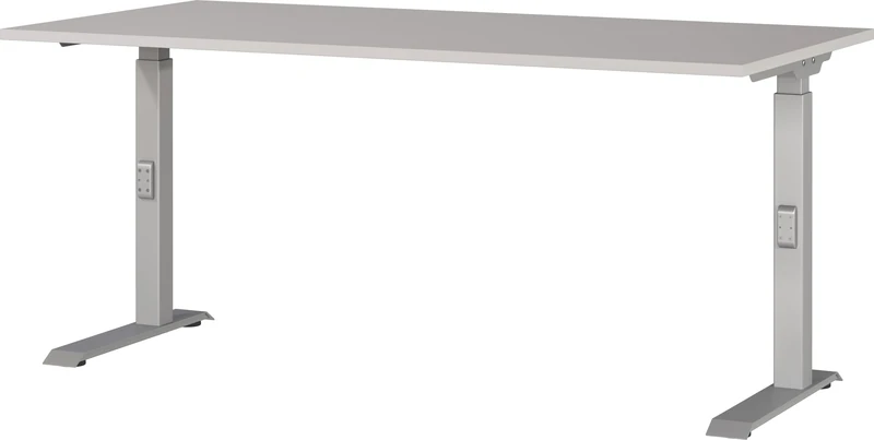 Germania Desk 7911-643, in cashmere/silver, me. height-adjustable, 160 x 91 x 80 cm (WxHxD)