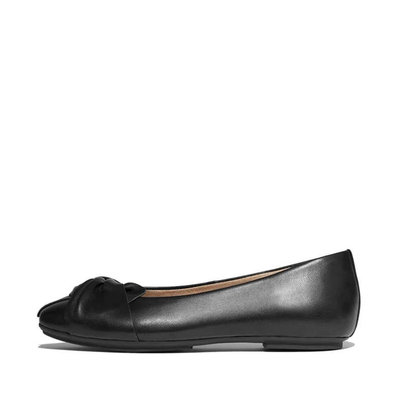 Fitflop DELICATO Soft-Twist Leather Ballet Flats Black