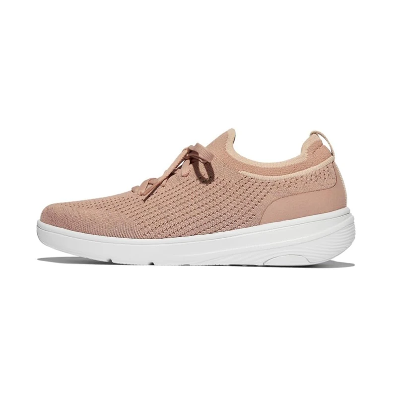 Super-Q Knit Slip-ON Laced Sneakers Beige - Image 1