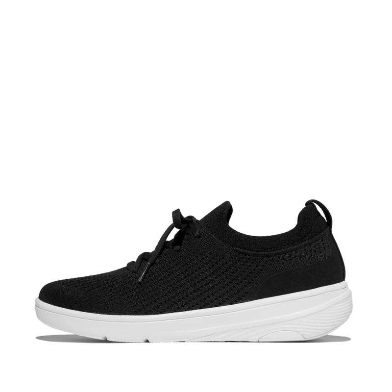 Super-Q Knit Slip-ON Laced Sneakers Black