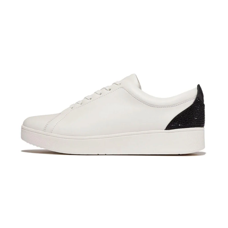 Rally Crystal-BACKTAB Leather Sneakers Black