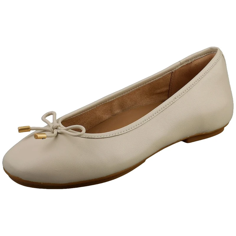 Fitflop DELICATO Bow Soft Leather Ballet Flats Beige
