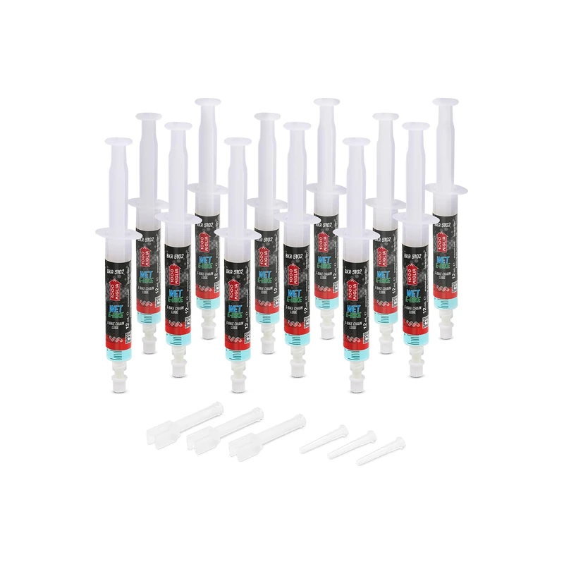 Errecom 1000 Miglia BKR 5102 E-BIKE WET Lube Bike Chain for Electric Bikes - 144 ml(12x12 ml), Wet Weather Conditions, Cartridges+Drop and Huggie Application Systems, fluorescent and scented formula