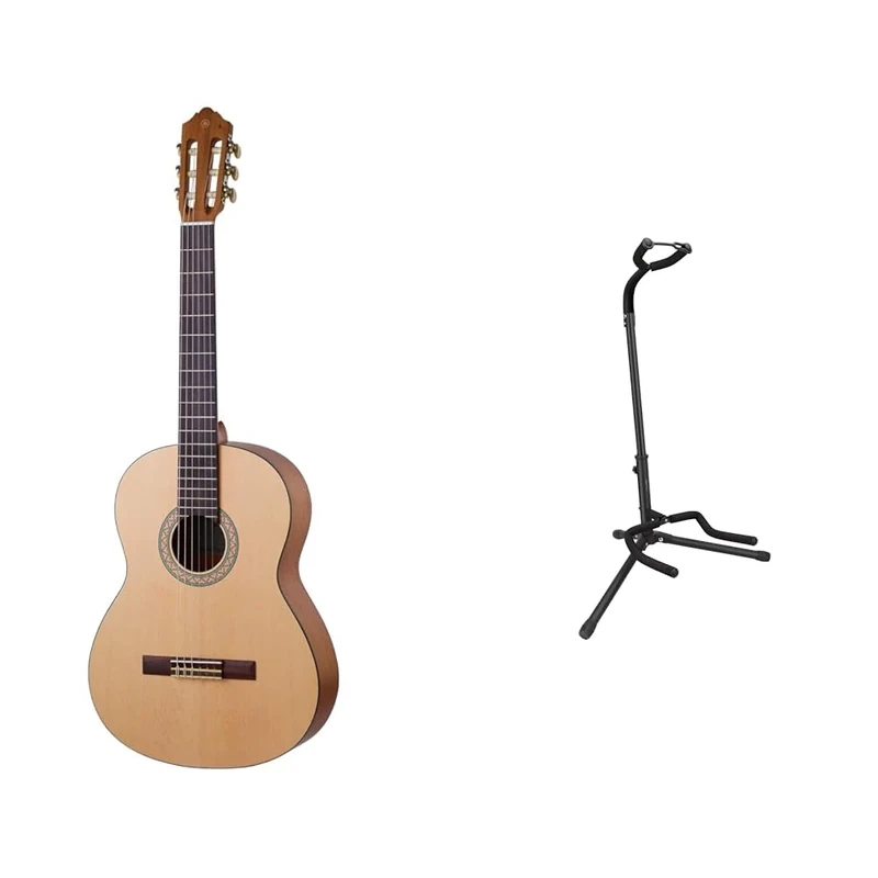 Yamaha C40MII Full Size Classical Concert Guitar – Matt Natural + Amazon Basics Guitar Stand
