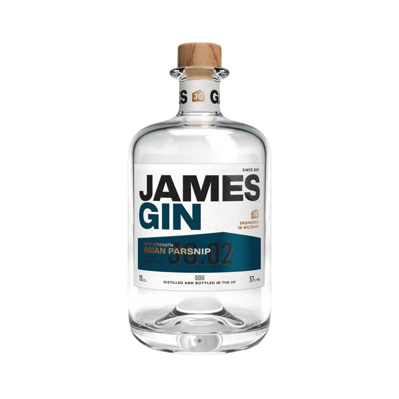 James Gin Asian Parsnip Navy Strength Gin | 57% ABV | 700ml | Distilled in the UK | Award Winning Gin by James May