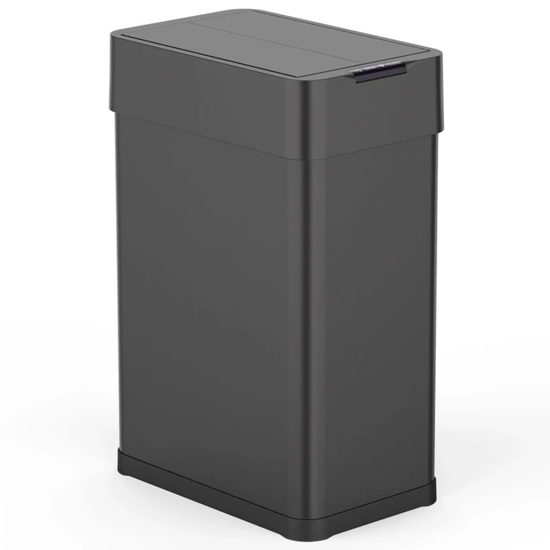 Silverlake Black Automatic Kitchen Bin 60L Stainless Steel with Butterfly Opening Large Capacity
