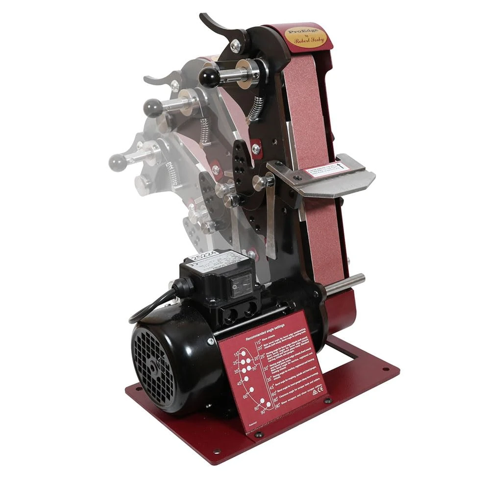 Robert Sorby WPROEDGE240UK ProEdge 240V UK Sharpening System - Sharpens Woodturning Tools, Knives, Chisels and Axes - 9 Factory Indexed Settings to Provide Guide - Belt System