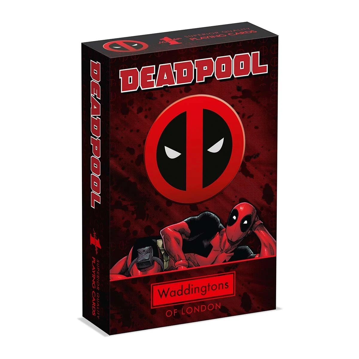 Waddingtons Number 1 Deadpool Playing Card Game, Play with your favourite superheroes from Lady Deadpool and Kidpool, gift and toy for ages 14 plus, Red