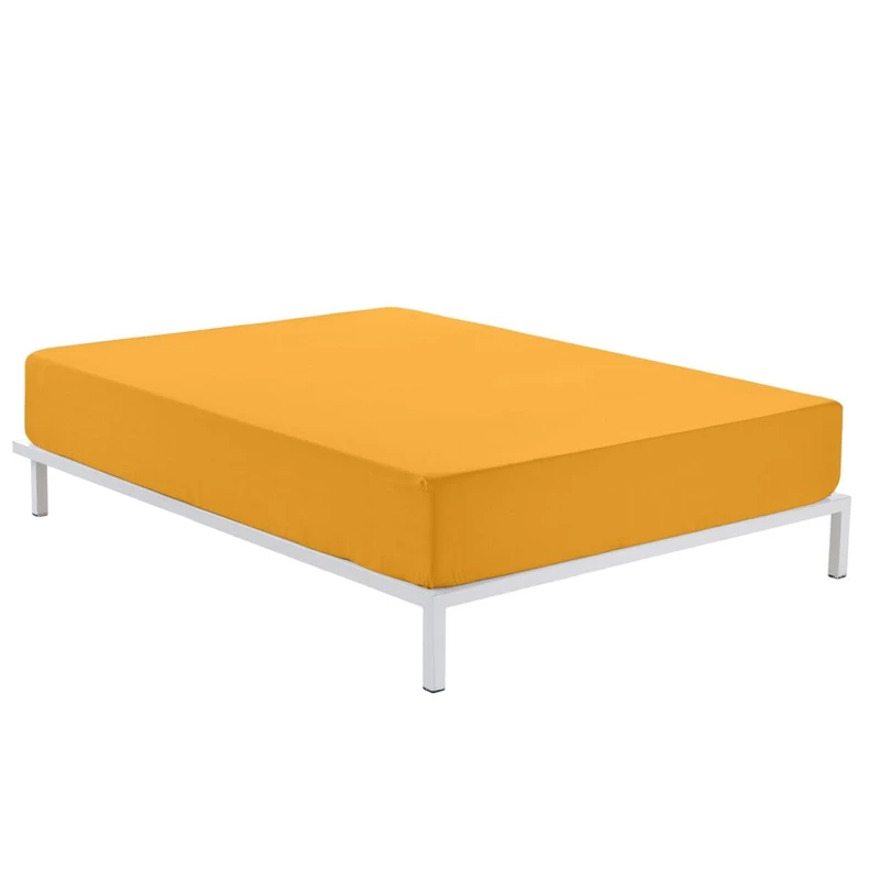 Alexandra House Living Fitted Sheet Yellow 200 x 200 cm