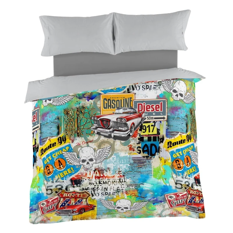 Alexandra House Living Duvet Cover Rebel Multicoloured 200 x 200 cm Digital Print - Image 1
