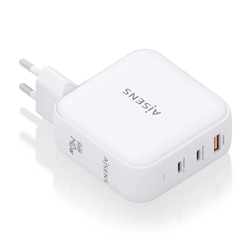 AISENS - ASCH-140W3P030-W - GAN Charger 140W, 2XUSB-C PD3.1 QC4.0, 1XUSB-A QC3.0, White