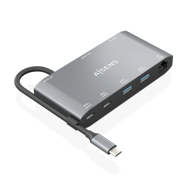 Aisens USB Hub ASUC-8P010-GR Grey (1 Unit)