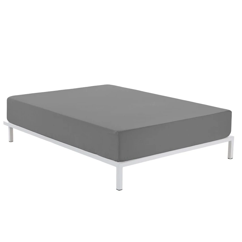 Alexandra House Living Fitted Sheet Titanium 150 x 190/200 cm