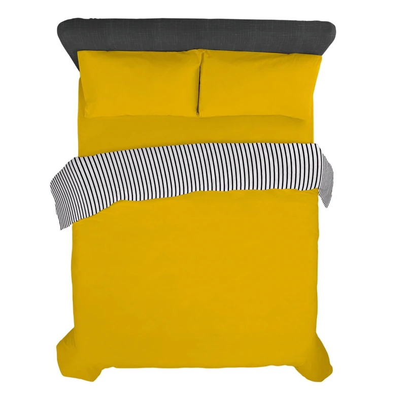 Alexandra House Living Mustard Duvet Cover 240 x 220 cm - Image 1