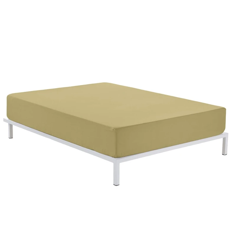 Alexandra House Living Fitted Sheet Light Brown 190/200 x 200 cm - Image 1