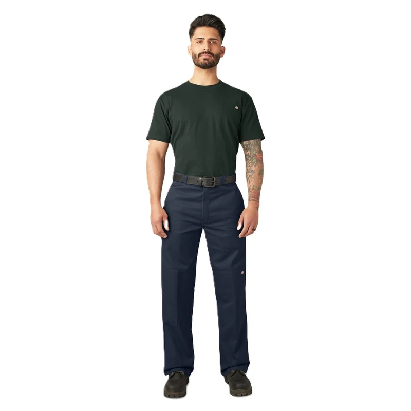 Dickies Men's Loose Fit Double Knee Work Pants, Dark Navy, 34W / 34L