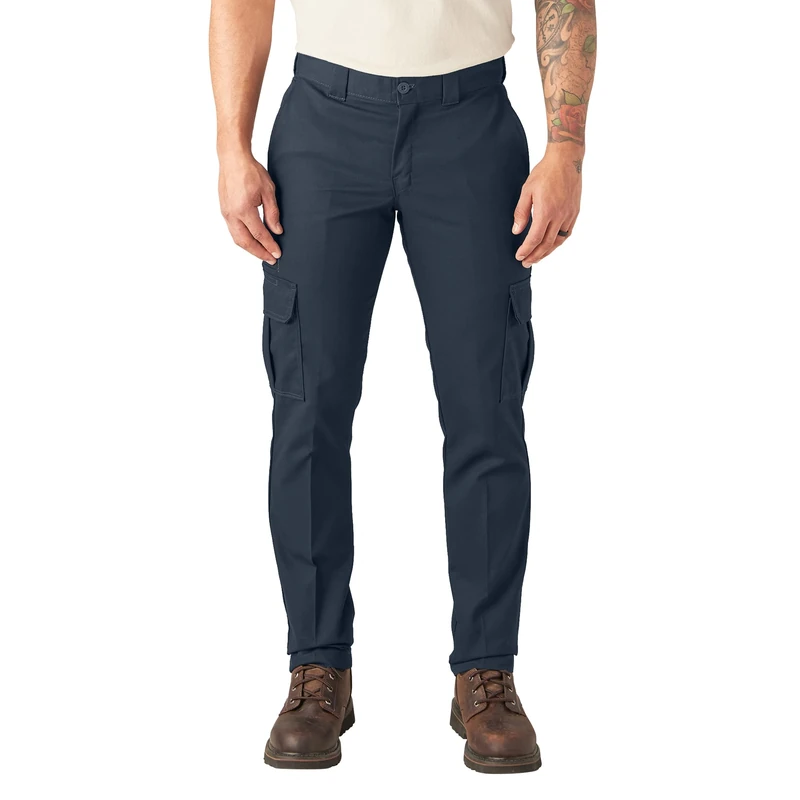 Dickies Slim Fit Cargo Pants Business Casual PantsMen, Dark Navy Blue, 34W x 32L - Image 1