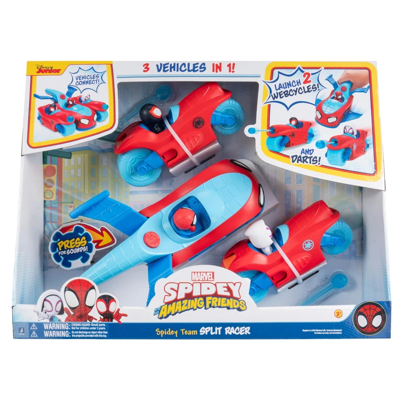 Spidey and His Super Friends SNF0346 Team Split Racer, 3-in-1 Vehicle with Sound, from 3 Years