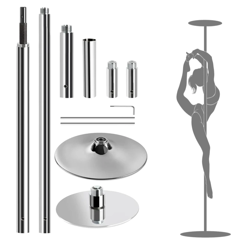 Professional 45 mm Steel Dance Pole with Static Mode and Swivel Height Adjustable Dance Pole for Fitness Exercises