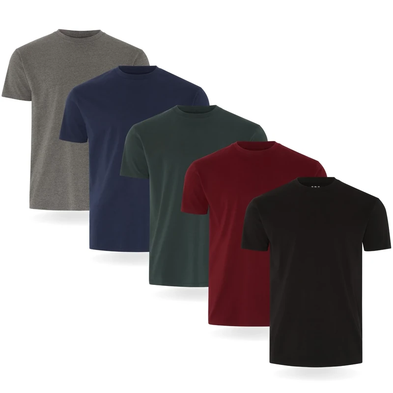 FM London 3/5-Pack Mens T Shirt - Premium Weight T-Shirts for Men with Lightly Fitted Design - Super Soft - Made with 100% Cotton - Stretch Fit for Any Occasion - Durable Comfort Fit